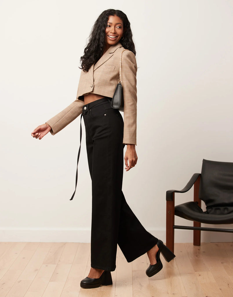 LILY Wide Leg Jean - BLACK