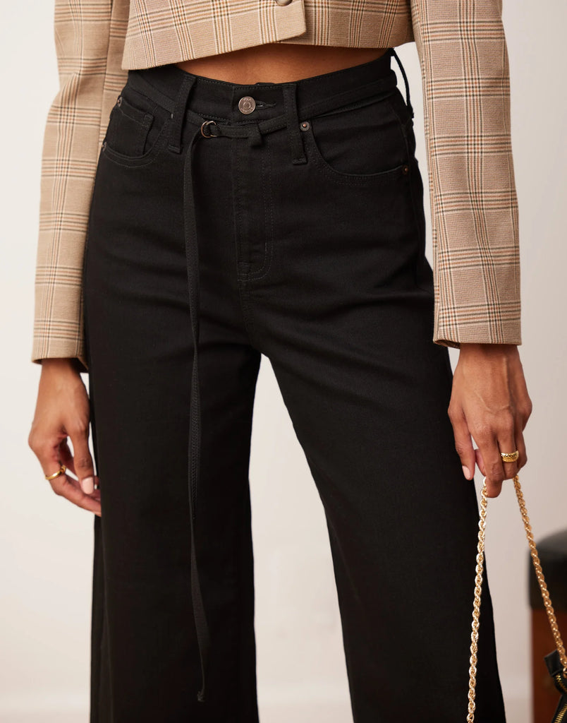 LILY Wide Leg Jean - BLACK