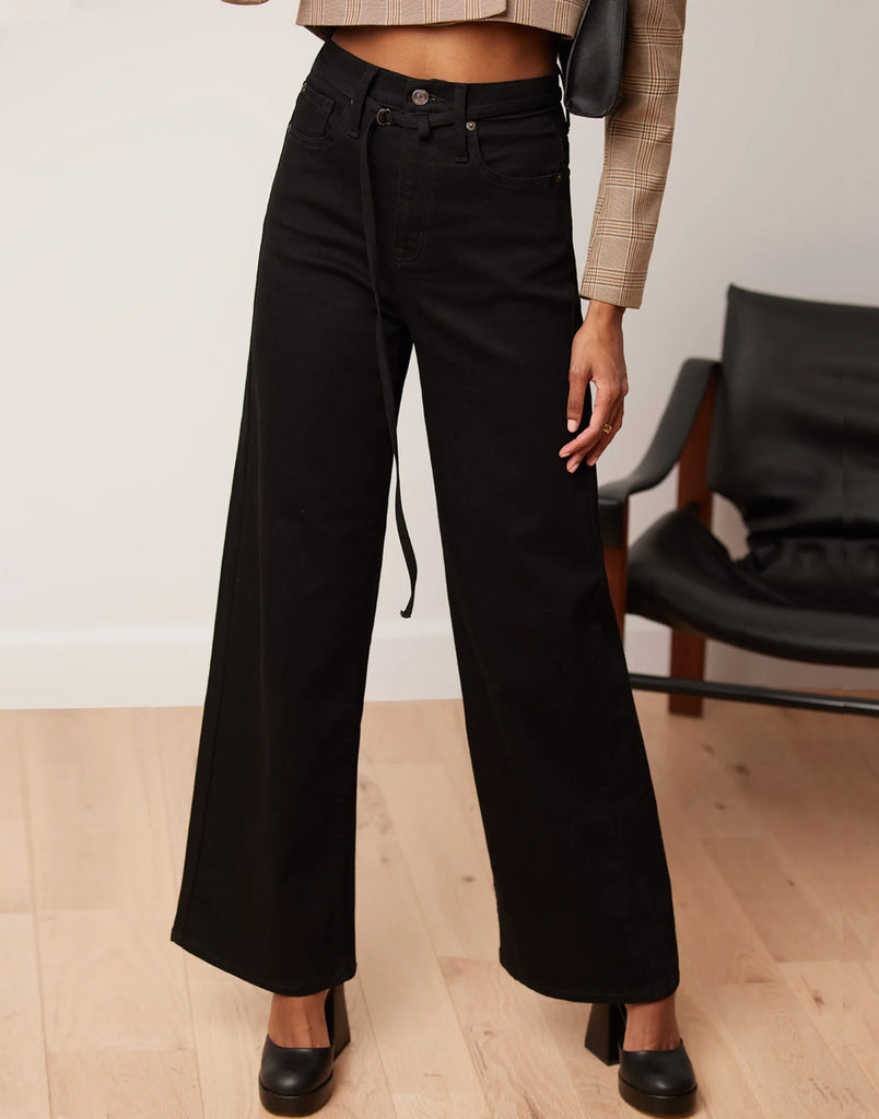 LILY Wide Leg Jean - BLACK
