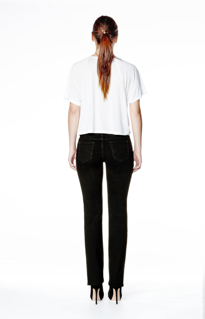 High Rise Straight Jean Long - Overdye Black