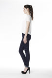 High Rise Skinny Jean with Ankle Cuff - Rinse Indigo