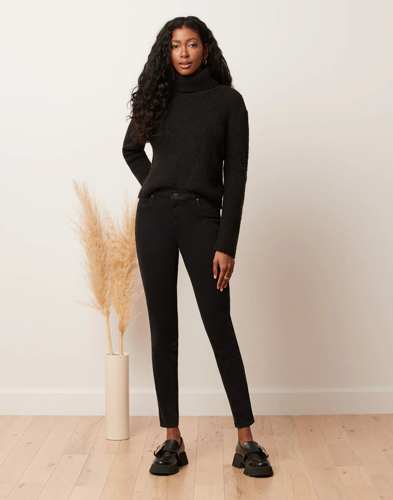 RACHEL High Rise Skinny Ankle Jeans - Black Light