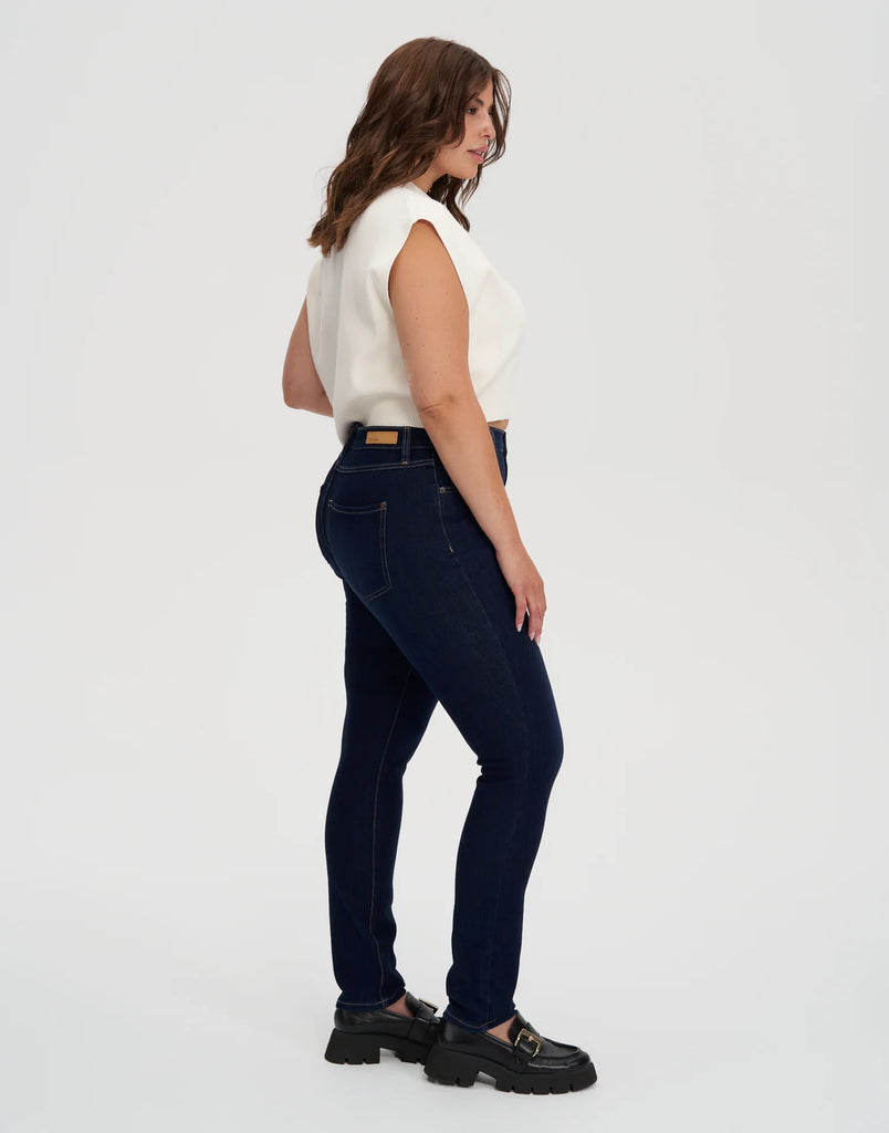 RACHEL High Rise Skinny Jeans - DK INDIE