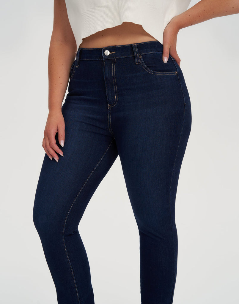 RACHEL High Rise Skinny Jeans - DK INDIE