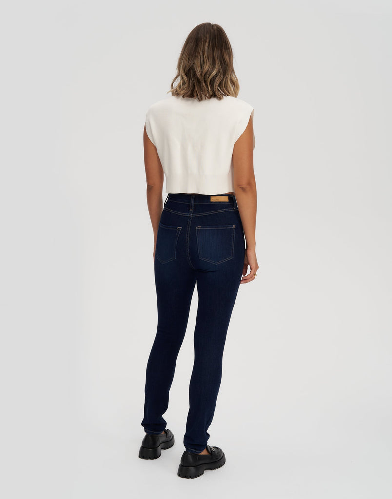 RACHEL High Rise Skinny Jeans - DK INDIE