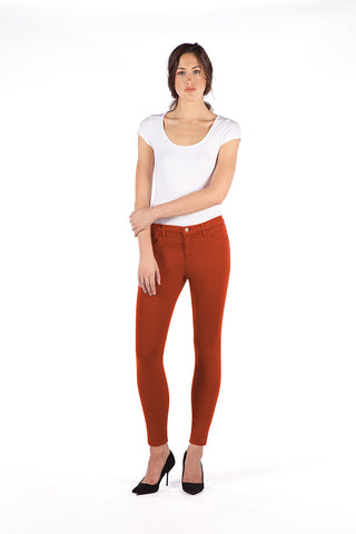 High Rise Skinny Ankle Jean - Scarlet