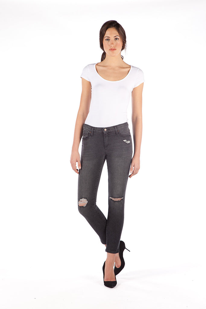 High Rise Skinny Ankle Jean - Boston Grey