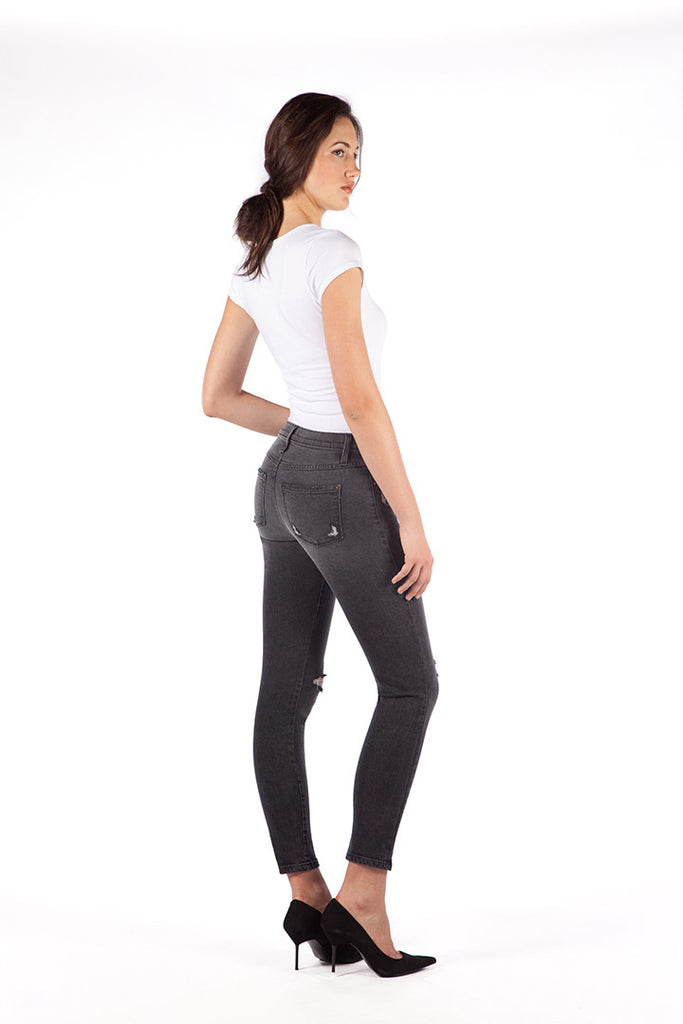 High Rise Skinny Ankle Jean - Boston Grey