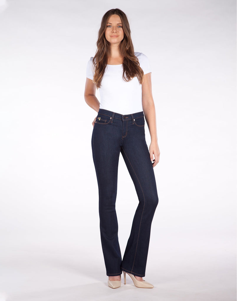 ALEX Mid Rise Boot Cut Jeans - Rinse Indigo