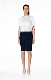 High Rise Skinny Denim Pencil Skirt - Rinse Indigo