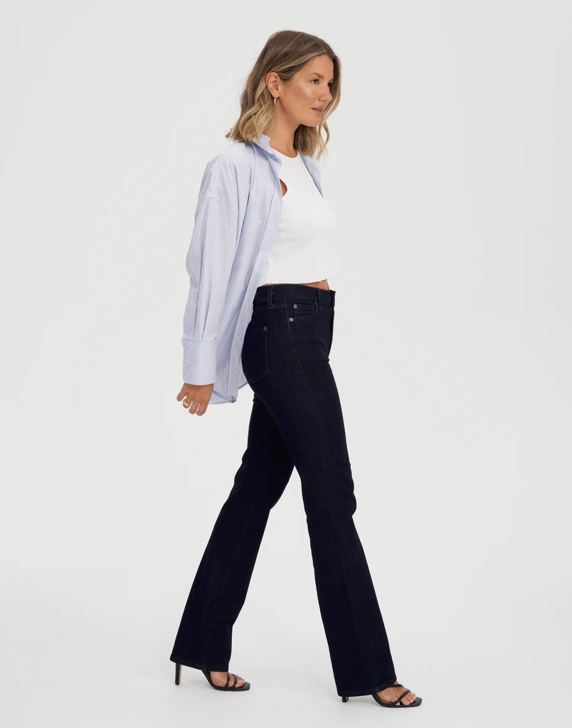 CHLOE High Rise Straight Jean Long - Rinse Indigo