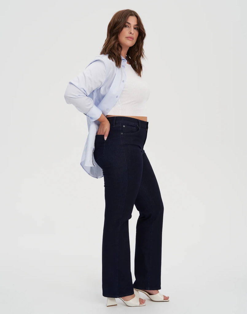 CHLOE High Rise Straight Jean Long - Rinse Indigo