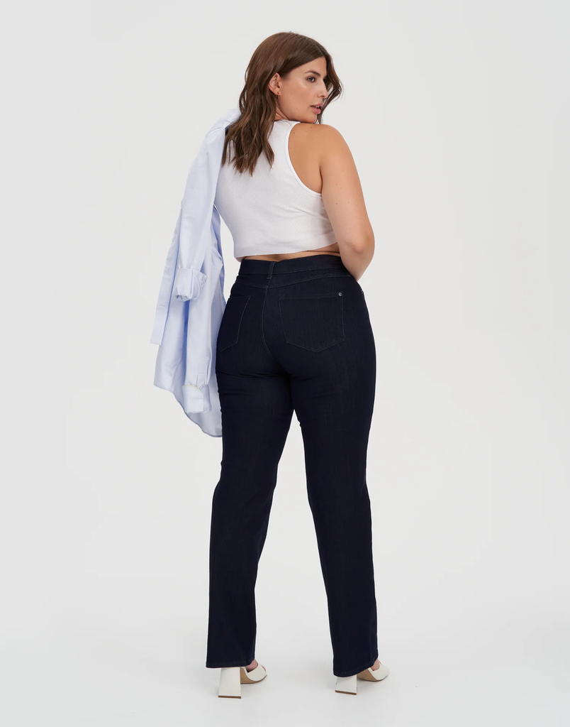 CHLOE High Rise Straight Jean Long - Rinse Indigo