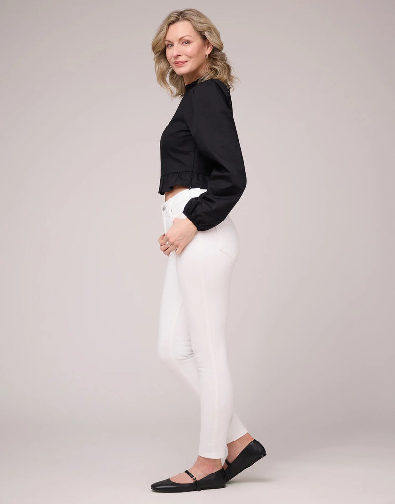 High Rise Skinny Ankle Jean - White