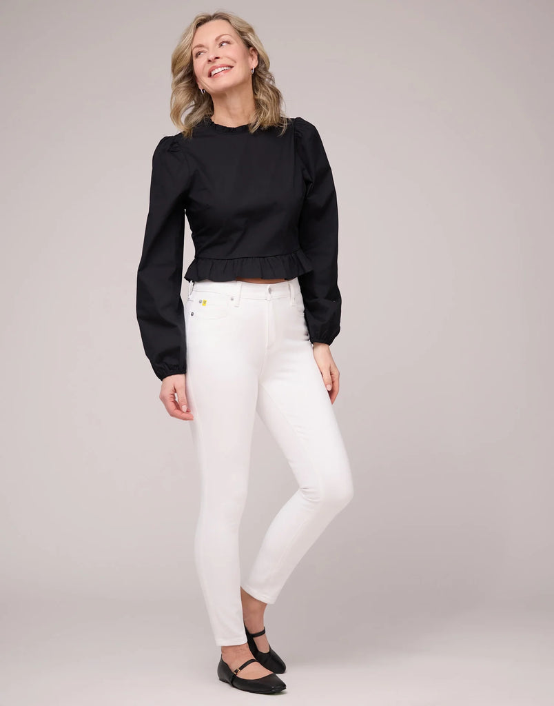 High Rise Skinny Ankle Jean - White