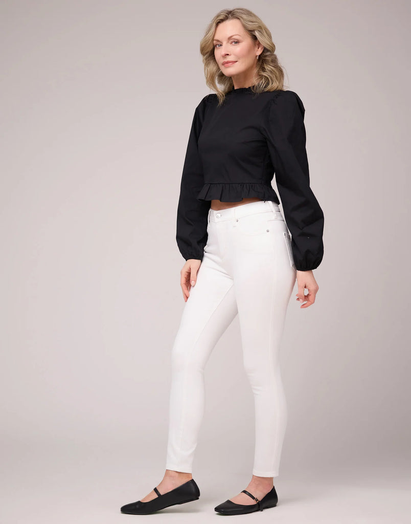 High Rise Skinny Ankle Jean - White