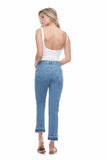 CHLOE - Classic Rise Slim Jeans Cropped w. Slits in Hotline