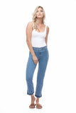 CHLOE - Classic Rise Slim Jeans Cropped w. Slits in Hotline